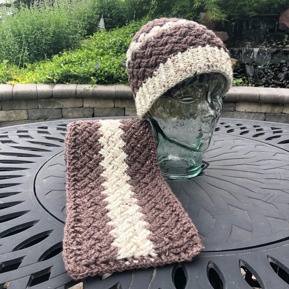 Handmade Hat and Scarf Set by BLD